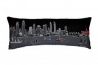 HomeRoots Grey 35' Black San Diego Nighttime Skyline Lumbar Decorative Pillow