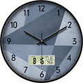 Stylish Silent Non-Ticking Round Digital Wall Clock Grey for Living Room Decor Analog Clocks Large Display Battery Operated Wall