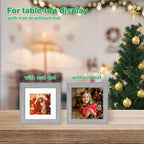 Kinlink Square 6X6 Picture Frames Grey, Solid Wood Frames With Acrylic Plexiglass For Pictures 4X4 With Mat Tabletop And Wall Mo