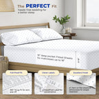Thread Spread 100% Egyptian Cotton Printed Bed Sheets - 600 Thread Count 4 Pc Full Sheet Set, Hotel Luxury Sateen Bedsheets, 16' Deep Pocket Soft Cooling Sheets For Full Size Bed - Polka Dot - Navy