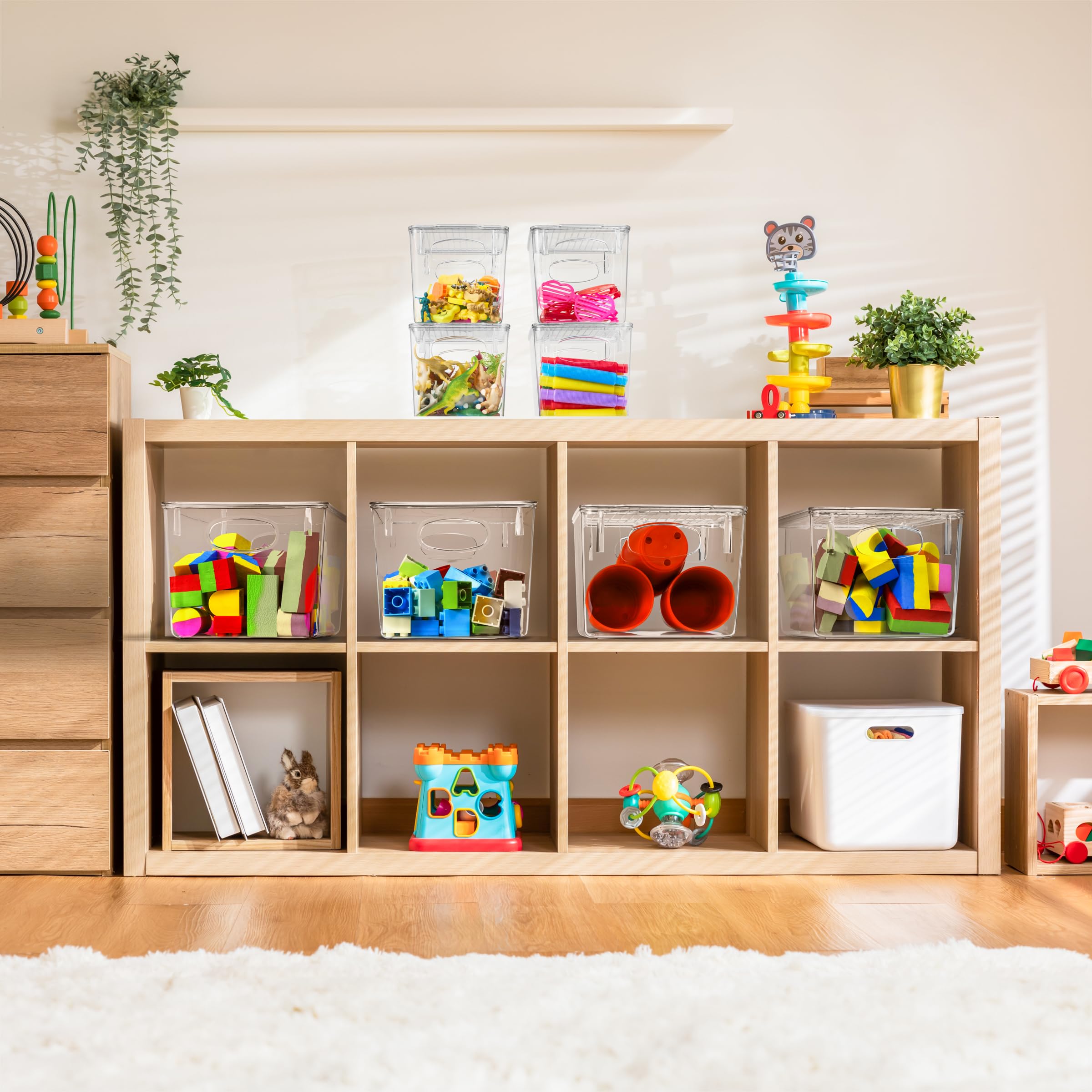 Sorbus Large Clear Plastic Storage Bins With Lids, Clear Stackable Storage Bins, Clear Toy Storage Bins, Clothes, Medicine, Make