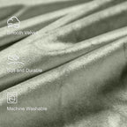 Lazzzy Grayish Green Velvet Curtains Room Darkening Thermal Insulated Curtains 120 Inch Length Window Drapes For Bedroom Living Room Super Soft Luxury Rod Pocket Window Treatment 2 Panels