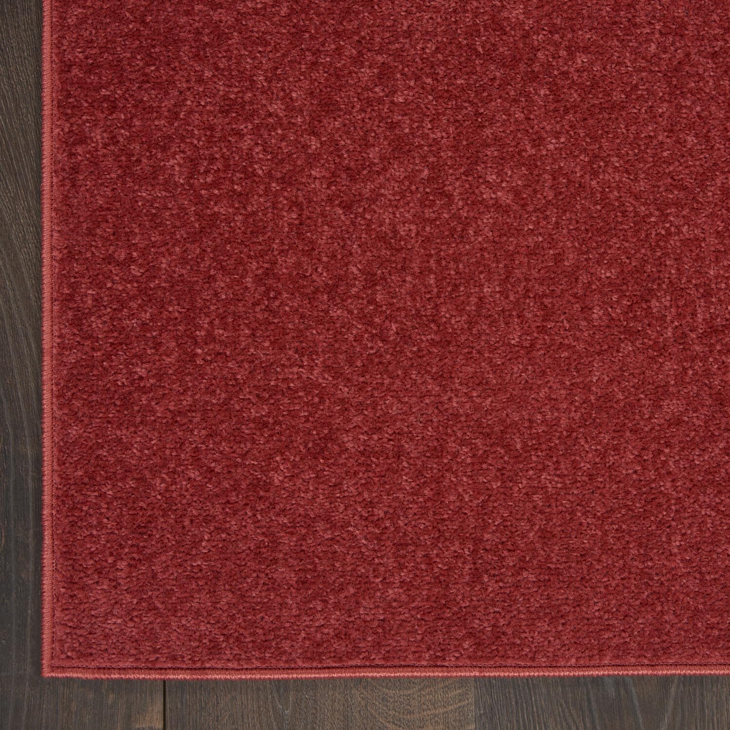 Nourison Essentials Solid Indoor/Outdoor Brick Red 2'2' X 20 Area Rug, Easy Cleaning, Non Shedding, Bed Room, Living Room, Dining Room, Deck, Patio, Backyard (2X20)