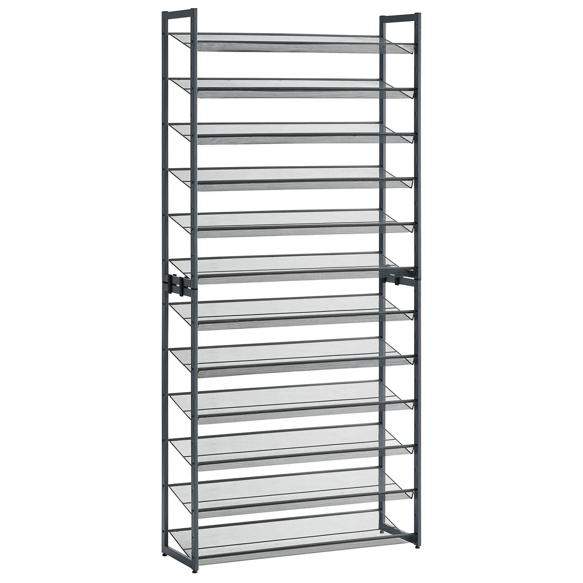 SONGMICS Shoe Rack, 12-Tier Metal Shoe Storage Organizer for Closet, Entryway, Garage, Set of 2 6-Tier Stackable Shoe Shelf, Adj