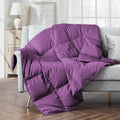Puredown Lightweight Packable Couch Throw Soft Feather Down Throw Blanket For Indoor And Outdoor Use, 50'X70', Purple