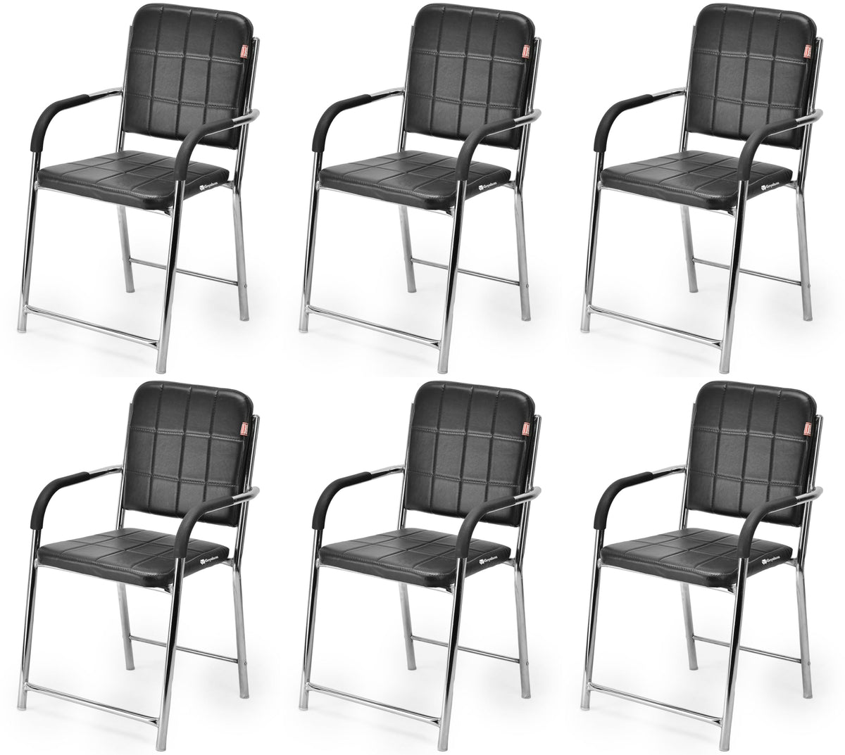 Ratison Office Chair Office Visitor Chair With Arm Rest With Steel Frame And Cushioned Seat Back, Chair Without Wheels Holds Up