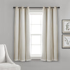 Lush Decor Sheer Grommet Curtains With Insulated Blackout Lining, Window Curtain Panels, Pair, 38''W X 63''L, Wheat - Curtain Wi