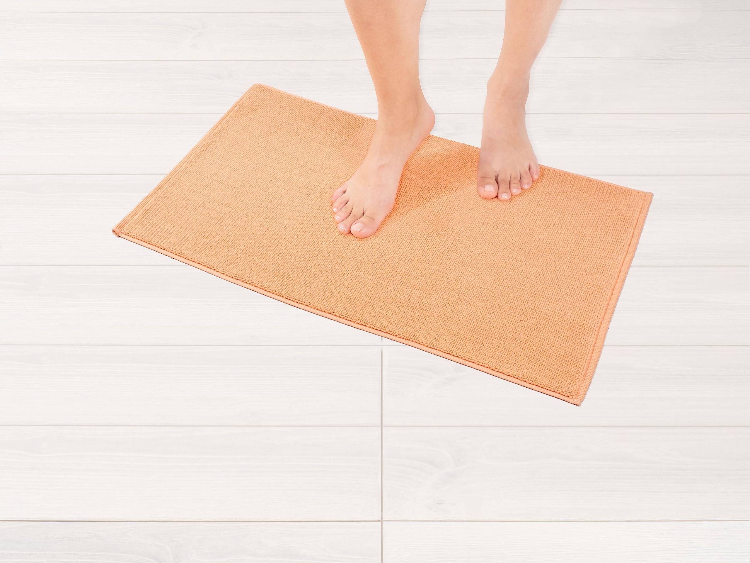 American Soft Linen Bath Rug, 17 in 24 in 100% Cotton Bath Mats Rugs for Bathroom, Non Slip Washable Shaggy Form Area Rugs, Mali