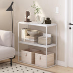Furinno Moretti Modern Lifestyle Wide Stackable Shelf, 2-Tier, Solid White/White