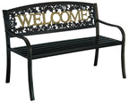 Leigh Country TX 94108 Black and Gold Welcome Bench