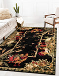 Unique Loom Barnyard Collection Area Rug - Farm (5 3 x 8 Rectangle, Black/ Cream)