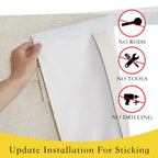 Nicetown Linen Door Curtain For Door Window, Farmhouse French Door Curtain Shade For Kitchen Bathroom Thermal Insulated 100% Blackout Tie Up Shade For Patio Sliding Glass, 1 Panel, Natural, 26' X 72'