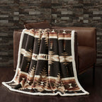 Indigo Hill By Hiend Accents Yosemite Aztec Sherpa Throw Blanket, Tribal Navajo Print Western Blanket For Camping Outdoor, South