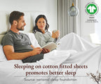 California Design Den 2-Pack 100% Organic Cotton Fitted Sheets Queen Size Percale Only, Gots Certified Soft, Crisp & Cooling, Lightweight, Snug-Fit, 2X Queen Deep Pocket Fitted Sheet Only - White