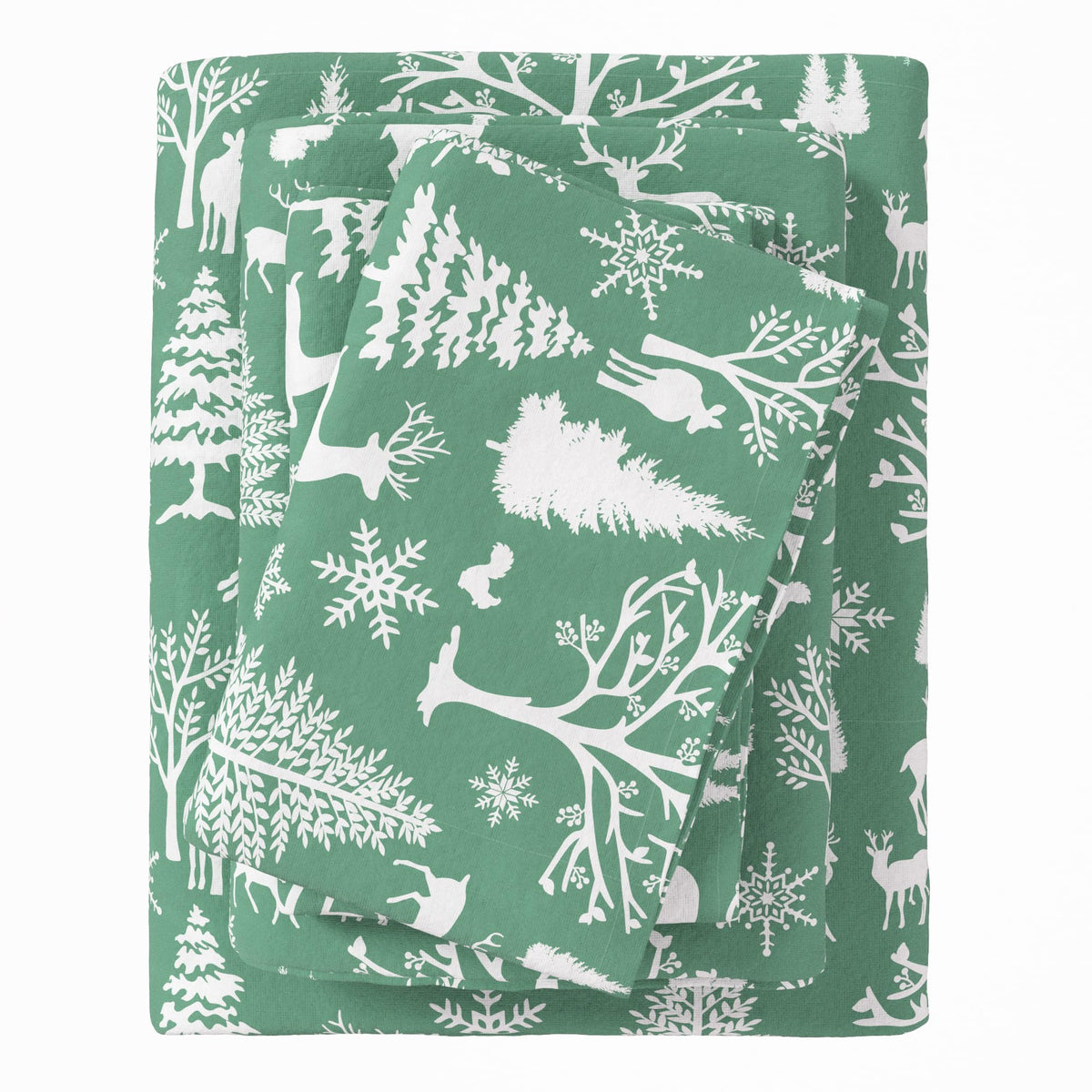 Great Bay Home Flannel Sheet Set California King Size - 100% Turkish Cotton, Double-Brushed, Printed Bed Sheets - Ultra-Soft, Co