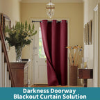 Bgment Burgundy Door Curtain 80 Inch Length For Doorway, Bedroom Closet Curtain, Privacy Thermal Insulated Blackout Grommet Room Divider For Room Separation, 1 Panel, 34 Inch Wide