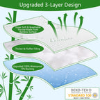 Goonik Queen Mattress Protector, Breathable Bamboo Viscose Waterproof Queen Size Mattress Pad Cover With 6-18 Inches Deep Pocket