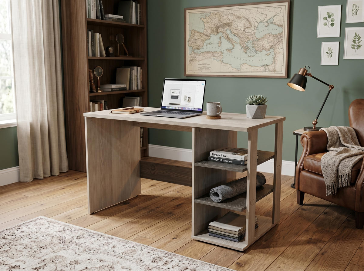 Apricot Dalton Study Table | Engineered Wood Study Table For Home And Office | Computer Desk For Laptop, Writing, Reading And Wo