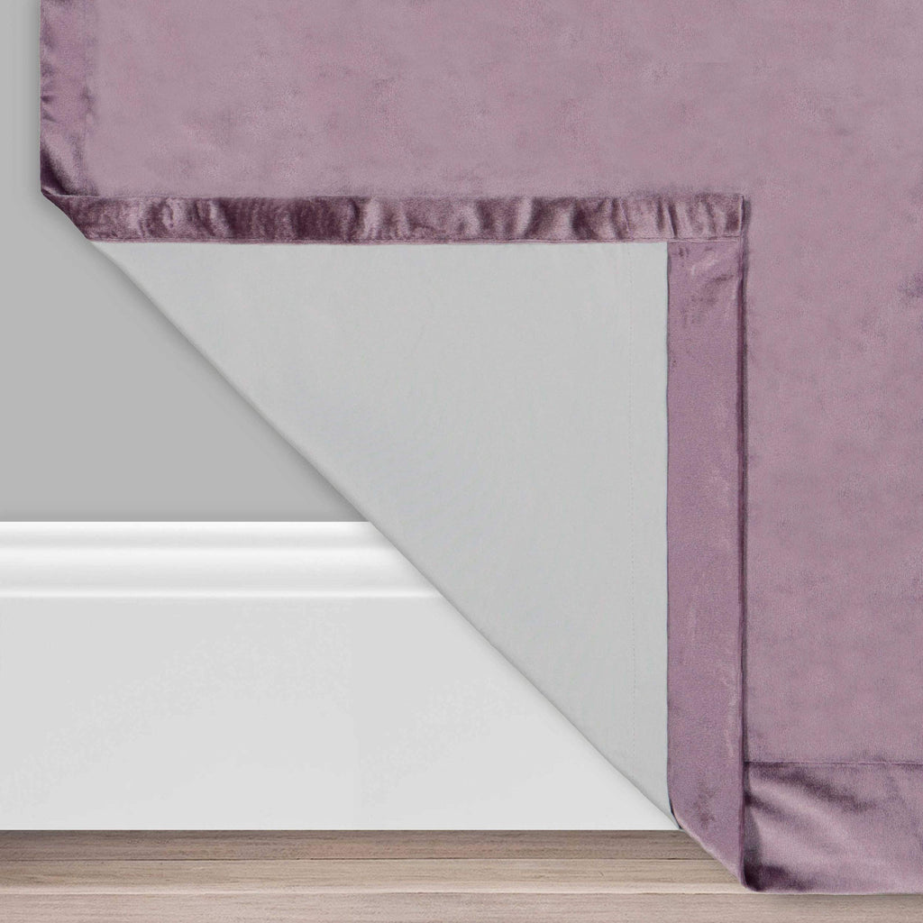 Eclipse Harper Velvet Rod Pocket Curtains For Bedroom, Single Panel, 50 In X 95 In, Plum