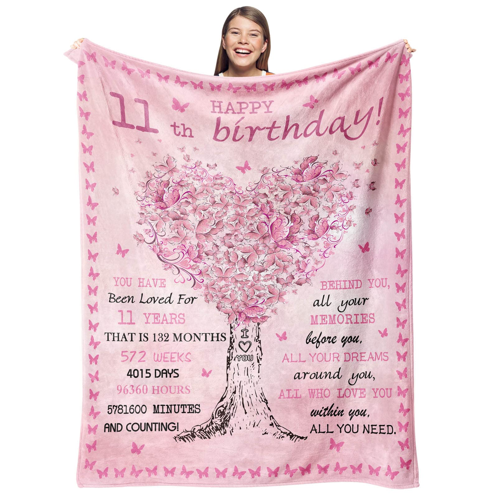 Gevuto 11 Year Old Girl Birthday Gift Ideas Blankets - Birthday Gift For 11 Year Old Girls Throw 50'X60'- 11Th Birthday Gifts