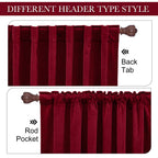 Ryb Home Red Theater Moive Velvet Curtains -Light & Heat Block Back Tabs Window Treatment Energy Efficient Privacy Protection Drapes For Hotel Villa Living Room, Ruby Red, W52 X L120 Inches, 2 Panels