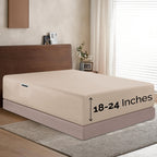 Elegant Comfort 1500 Premium Hotel Quality 18-24 Inches Deep - Extra Deep Pocket Single Fitted Sheet For High Mattress, Luxury And Softest, Smart Pocket - Wrinkle Free, Queen, Cream