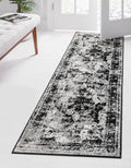 Unique Loom Sofia Collection Area Rug - Salle Garnier (2 7 x 12 Runner, Black/ Ivory)