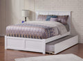 AFI Madison Full Size Platform Bed with Footboard & Full Trundle in White
