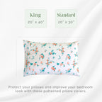 Elegant Comfort Ultra Soft Set Of 2 Floral Print Pillowcases - 1500 Premium Hotel Quality Microfiber, Soft And Smooth Envelope Closure 2-Piece Pillow Covers - King, Pink Celia