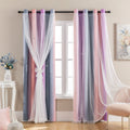 Xidi Curtains For Girls Bedroom Kids Room Unicorn Princess Theme Home Decor Inches Length Pastel Grey/Pink/Purple, W52 X L72 2 P