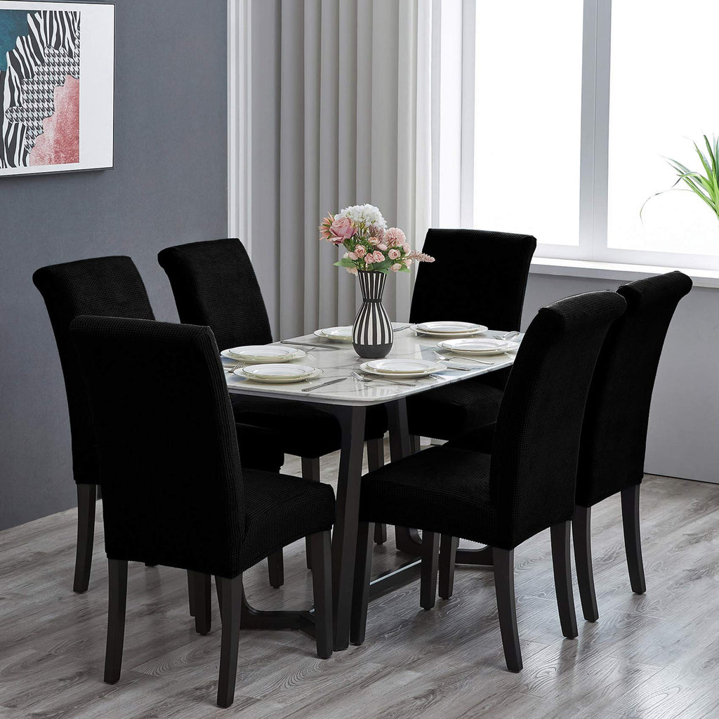 Howhic Stretch Chair Covers For Dining Room Set Of 6, Removable Dining Room Chair Covers, Dining Chair Slipcovers Seat Protector
