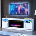 Fireplace TV Stand with 36  Fireplace Up to 80  TVs,70  Entertainment Center with LED Lights,Remote Control,TV Media Console wit