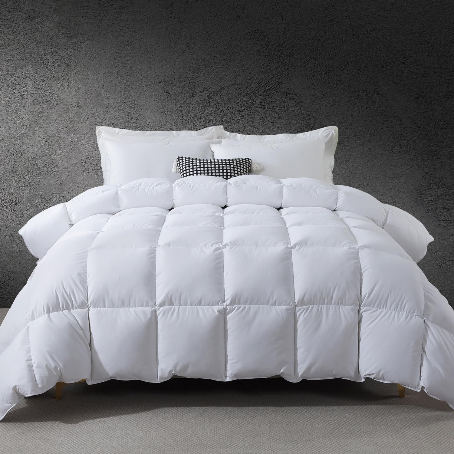 Bedtreat Luxury Goose Down Comforter King Size,Premium Hotel Collecton Duvet Insert For All Seasons With Ultra-Soft 100% Organic