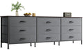 Huuger 63 Inch Dresser For Bedroom, Dresser For Closet With 9 Drawers, Large Tv Stand For 55, 65, 70 Inch Tv, Entertainment Center With Storage, Wide Long Dresser, Walnut And Dark Grey