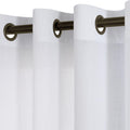 Koufall White Linen Curtains 102 Inches Long For Living Room 2 Panels Set Bronze Grommet Privacy Opaque Light Filtering Semi She
