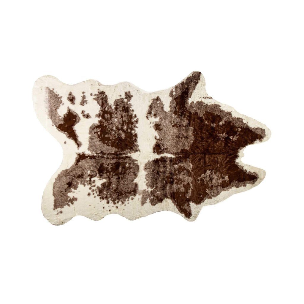 HomeRoots Kitchen 63' x 90' Decorative Faux Hide Area Rug - Chocolate and White