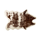 HomeRoots Kitchen 63' x 90' Decorative Faux Hide Area Rug - Chocolate and White