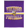 Foco Nfl Micro Raschel Plush Throw Blanket, Stripe Logo 45 X 60, Minnesota Vikings