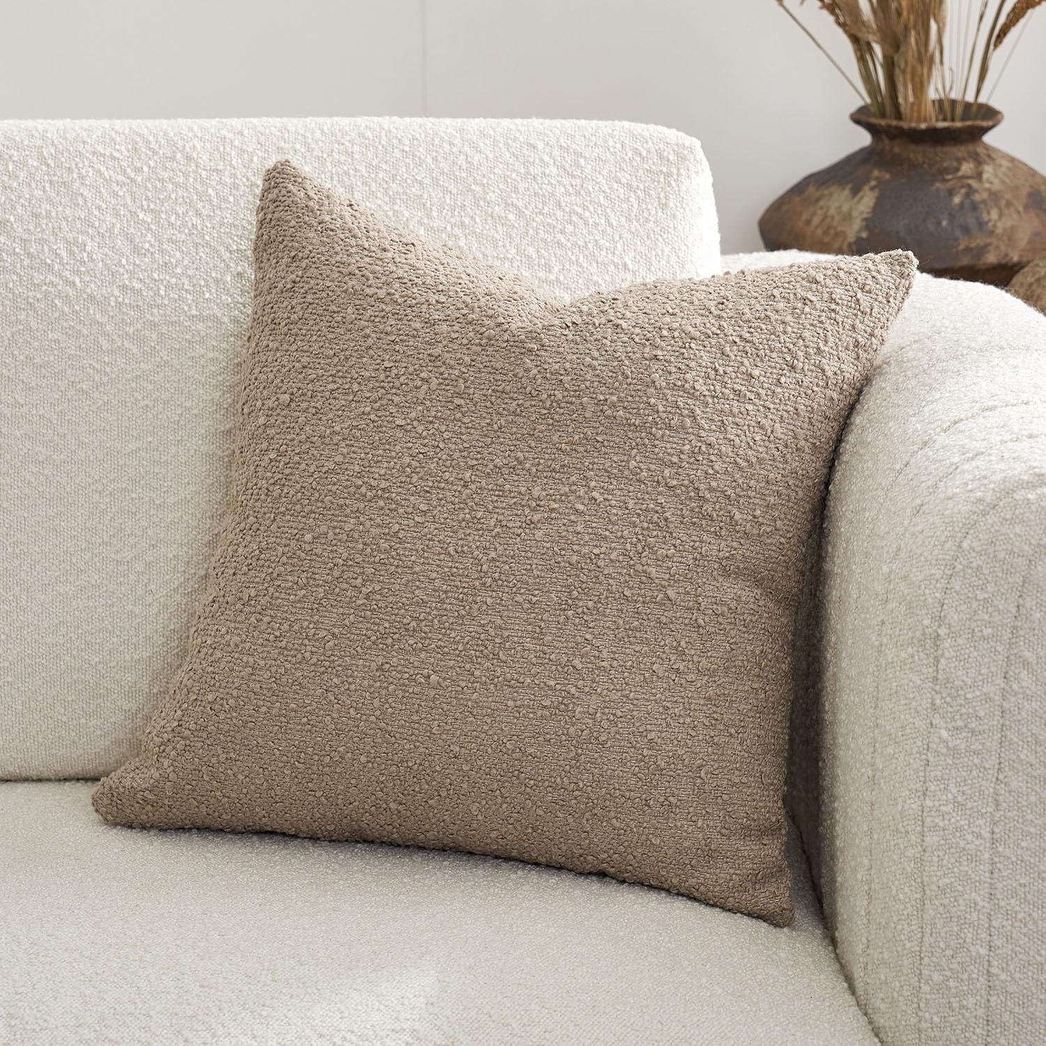 Domvitus Boucle Pillow Covers 18X18, Pillow Covers Decorative Couch Pillows For Living Room, Throw Pillow Covers For Bedroom Cha
