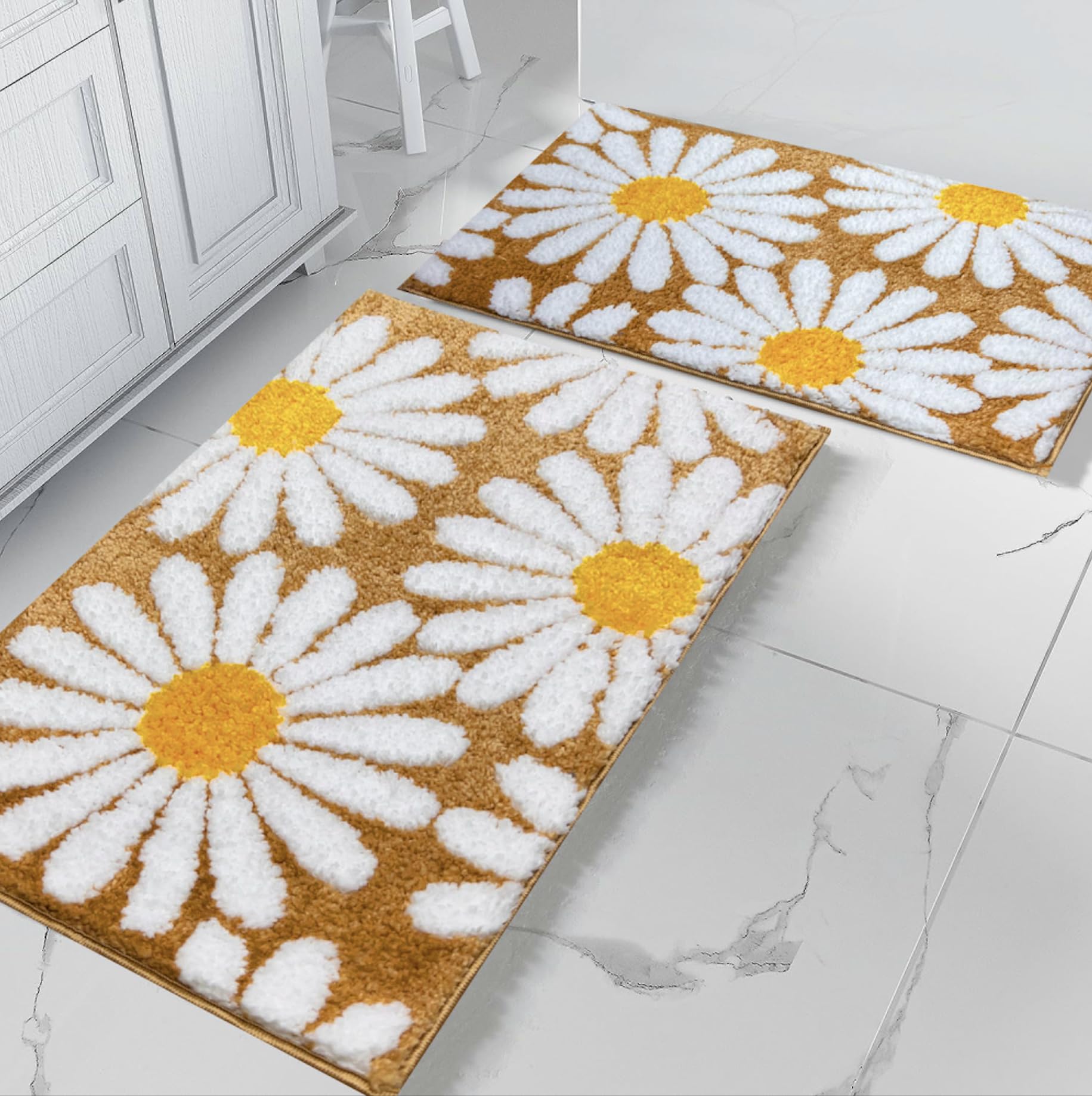 Roseate Flower Super Soft (40x60 cm) Microfiber Solid 2000 GSM Bath Mat Super Absorbent AntiSkid Mats for Bathroom/Bedroom/Kitc