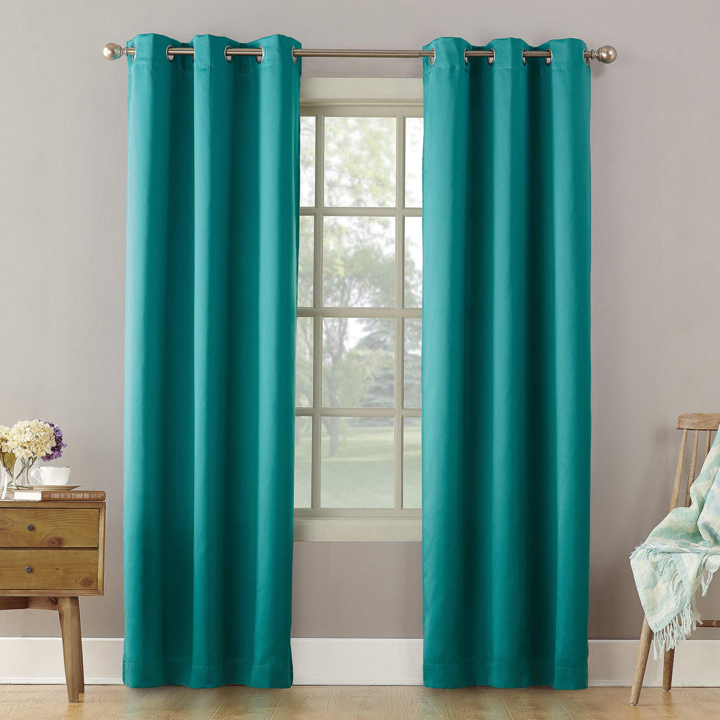Sun Zero Becca Energy Efficient Grommet Curtain Panel, 40'' x 95'', Marine