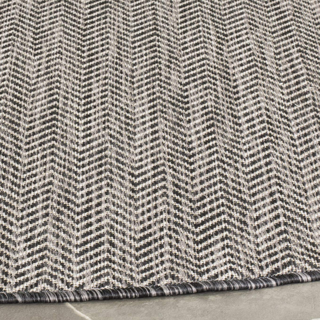 Safavieh Courtyard Collection 5'3' Round Black/Beige Cy8022 Indoor/ Outdoor Patio Backyard Mudroom Area Rug