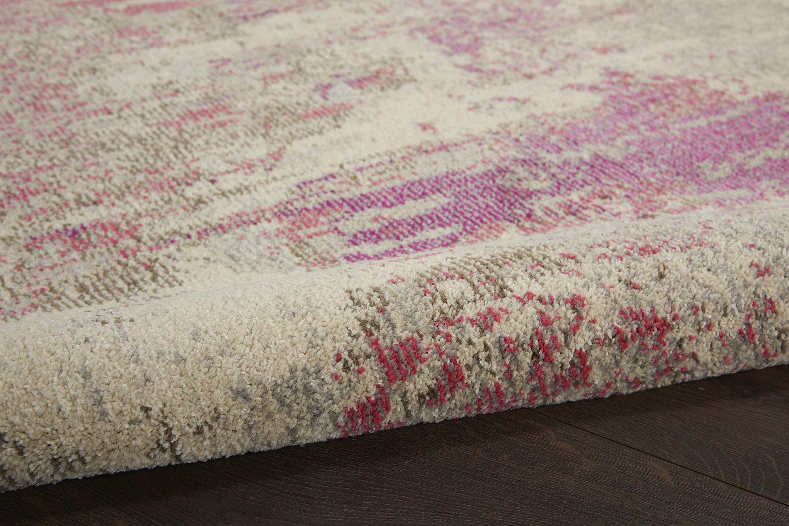 Nourison Celestial Modern Abstract Ivory/Pink 2' X 6' Area Rug, Easy Cleaning, Non Shedding, Bed Room, Living Room, Dining Room,