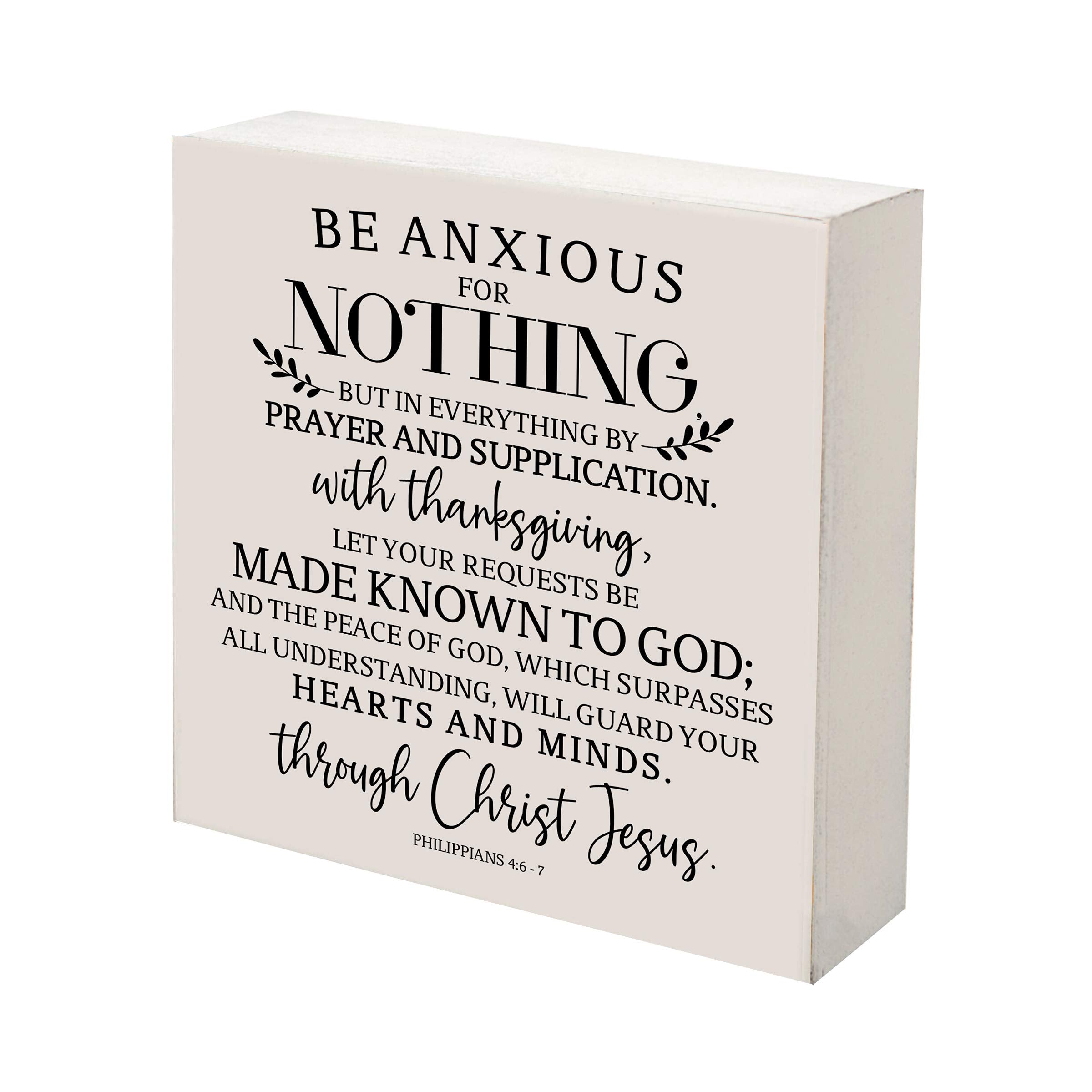 LifeSong Milestones Inspirational 6x6 Shadow Box Be Anxious for Nothing Gift for Parents, Couples House Christian Wall Art Decor