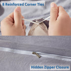 Nestl Twin Duvet Cover Set - Soft Prewashed Grey Lavender Duvet Cover Twin/Twin Xl, 2 Piece, With Zipper Closure, 1 Duvet Cover 68X90 Inches And 1 Pillow Sham - No Comforter