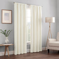 Eclipse Kendall Modern Blackout Thermal Rod Pocket Window Curtain For Bedroom Or Living Room (1 Panel), 42 X 84, Ivory