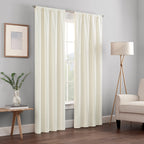 Eclipse Kendall Modern Blackout Thermal Rod Pocket Window Curtain For Bedroom Or Living Room (1 Panel), 42 X 84, Ivory