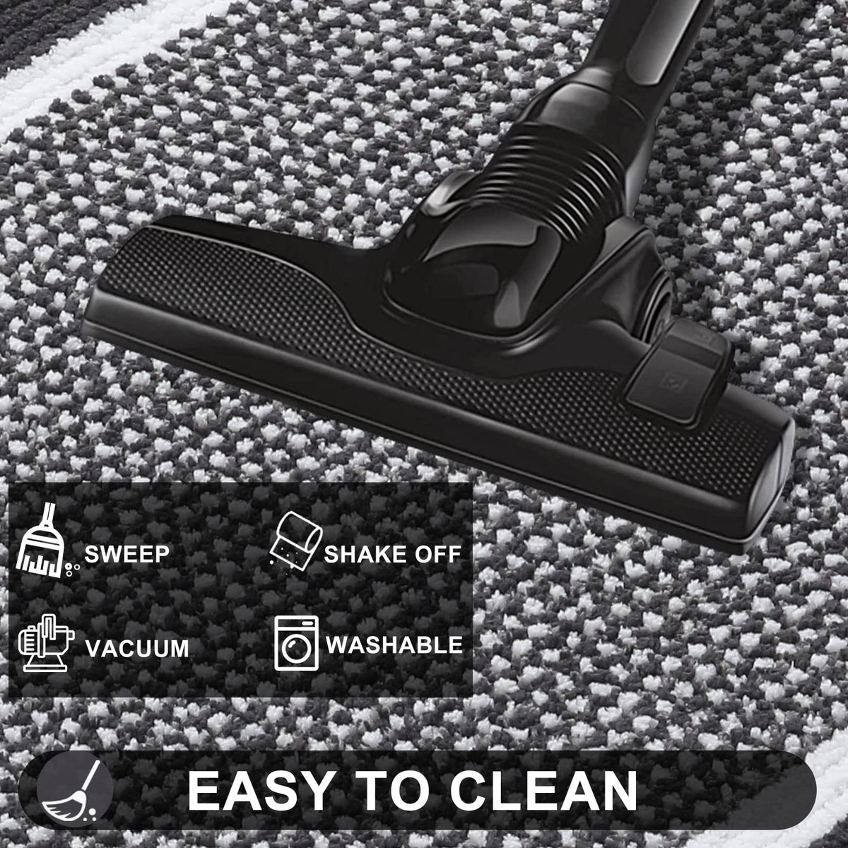Colorxy Indoor Door Mat, Non-Slip Absorbent Resist Dirt Entrance Mat, Sturdy Low-Profile Inside Floor Carpet Mats, Washable Front Entry Doormats For Entryway, 59''X20'', Dark Grey
