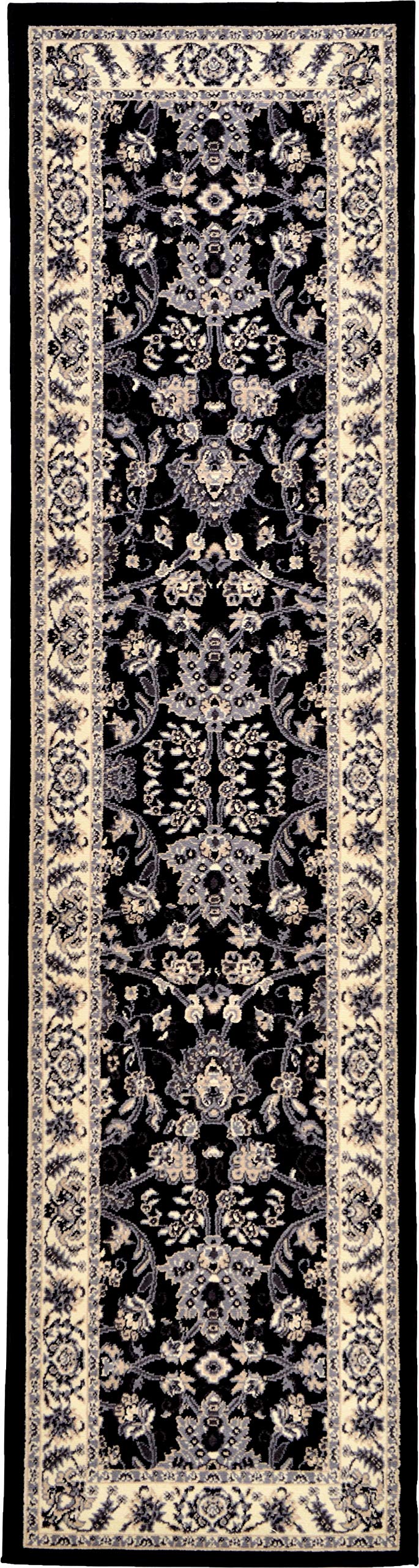 Unique Loom Sialk Hill Collection Area Rug - Washington (2 7 x 10 Runner Black/Gray)