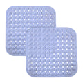 Kuber Industries 2 Pcs PVC Comfy Square Bubble Shower Mat with Suction Cups and Drain Hole | PVC Small NonSlip Bath Mat for Was